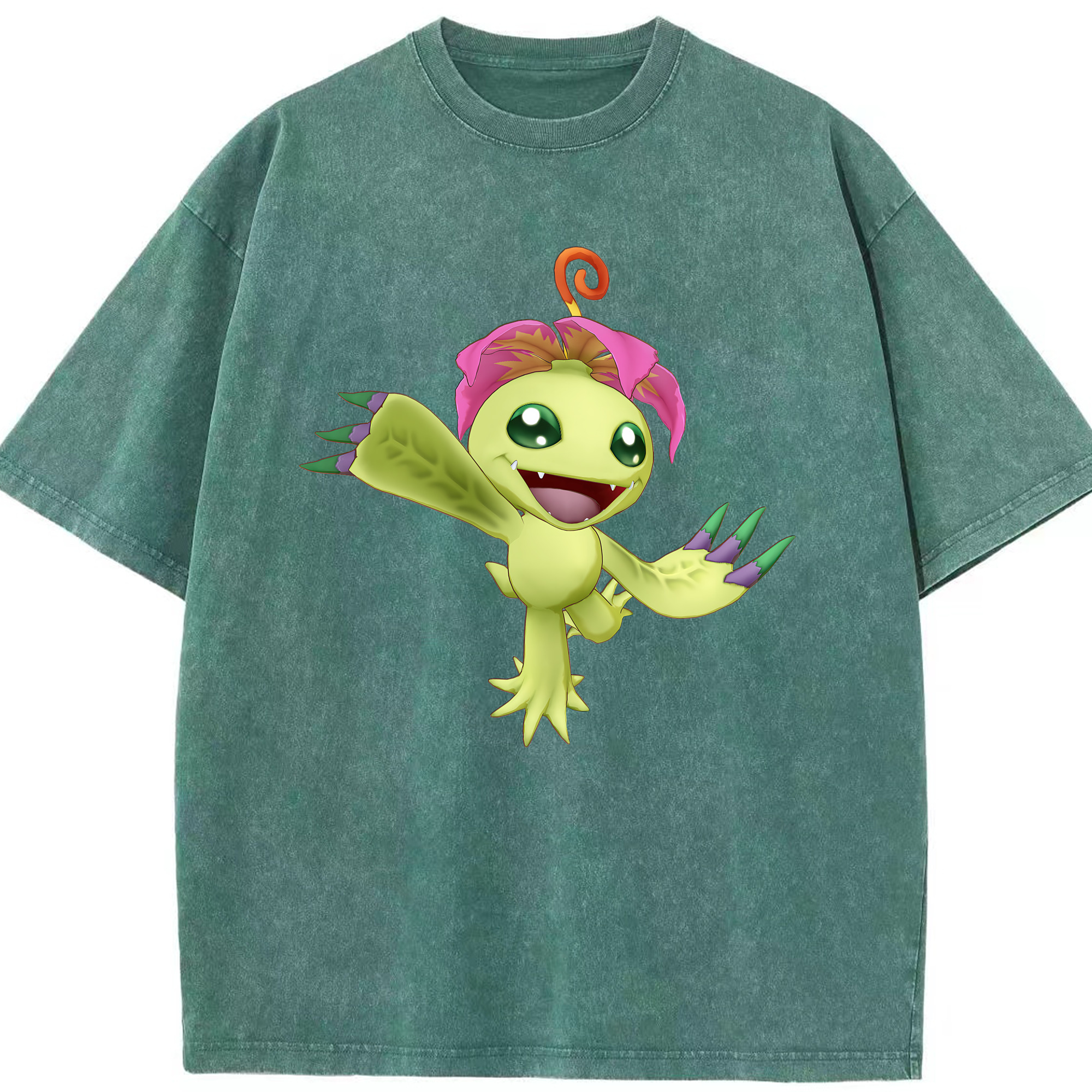 （画像用） Digimon デジタルモンスター/デジモン 綿100% ヴィンテージ風 半袖Tシャツ（フロントプリント）